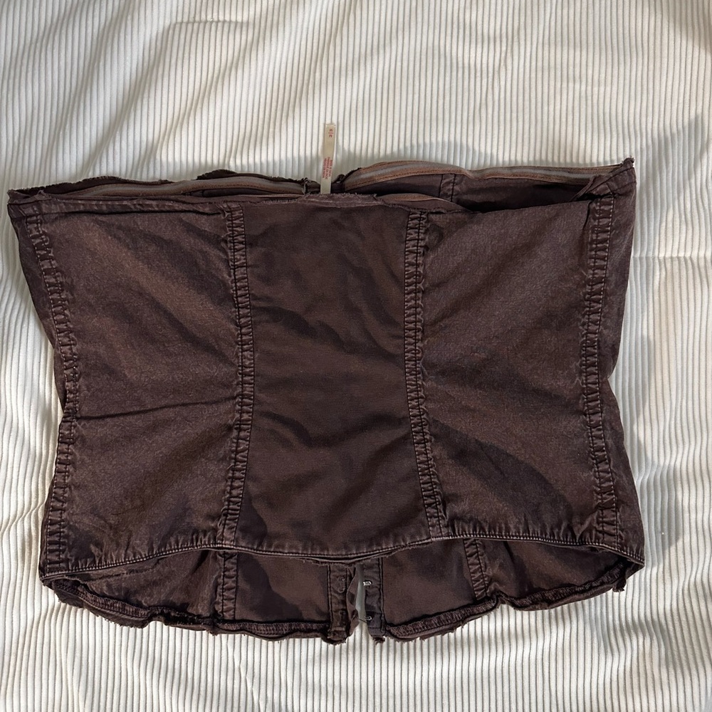 Free People Brown Strapless Corset-Style Tube Top - Picture 2 of 3